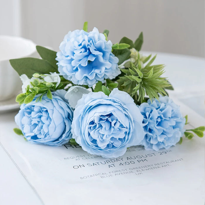 1Pc Artificial Flowers Chrysanthemum Peony Festival Accessory Home Room Garden Arrangement Wedding Wreath Brial Bouquet Decor