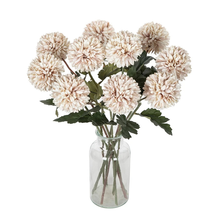 Artificial Flowers Silk Ball Chrysanthemum Wedding Bridal Bouquet Home Table Windowsill Festival Room Decor DIY Gift Photo Props