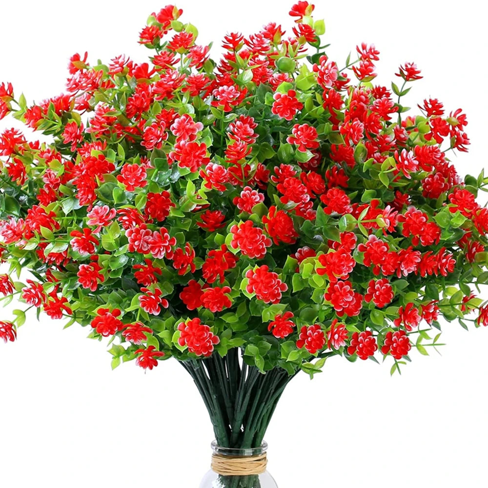 1 PC Artificial Plastic Flowers Fake Eucalyptus Plant Wedding Arch Wreath Home RoomOrnamental Flowerpot Festival Scrapbook Decor