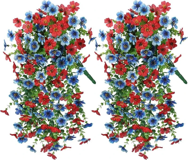 Artificial Flowers Rattan Morning Glories Vines Outdoor Wedding Wreath Bridal Arch Home Room Yard Festival Decor DiyGarden Party