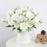HNVNER 2 Bunches Artificial Peony Silk Flowers, White Faux Peonies Flower Bouquet for Wedding Party Centerpiece Home Decor