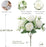 HNVNER 2 Bunches Artificial Peony Silk Flowers, White Faux Peonies Flower Bouquet for Wedding Party Centerpiece Home Decor