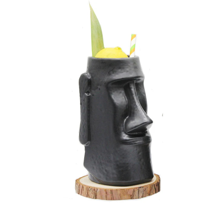 1PCS  Ceramic Tiki Mugs Art Crafts Creative Hawaii Mugs Easter Island Tiki Mug 650ml
