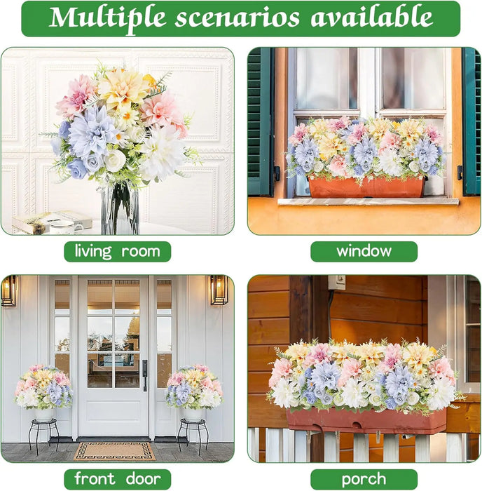 1PC Artificial Rose Flowers Wedding Home Bedroom Decor Bridal Bouquet Garden Fake Silk Dahlia Hydrangeas Vase for Board Outdoors