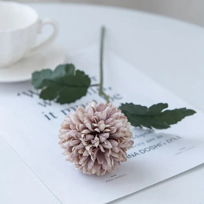 Artificial Flowers Silk Ball Chrysanthemum Wedding Bridal Bouquet Home Table Windowsill Festival Room Decor DIY Gift Photo Props