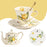 1PC Ceramic Luxury Crazy Porcelain Lemon Tea Cups Ceramic Coffee Mug Elegant Afternoon Tea Set European Style with Dessert Plate