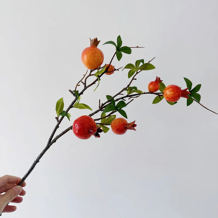 New Artificial Pomegranate Long branch 6-Fruit Artificial Fruits Flowers For Home Wedding Party Tabel Decoration Christmas Decor