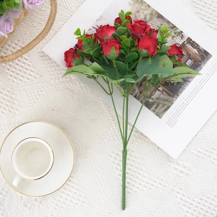 Artificial Flowers Home Room Decoration Outdoor Garden Festival Eucalyptus Wreath Fake Plants Wedding Party Silk Roses Bouquet