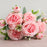 Hot Selling 1pcs/30cm Rose Pink Silk Bouquet Peony Artificial Flower 5 Big Head 4 Small Bud Bride Wedding Home Decoration Artifi