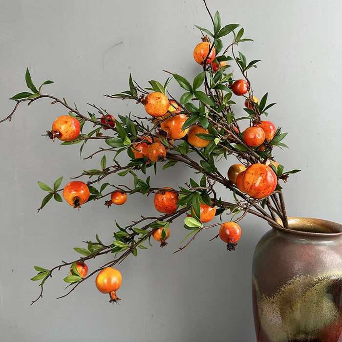 New Artificial Pomegranate Long branch 6-Fruit Artificial Fruits Flowers For Home Wedding Party Tabel Decoration Christmas Decor