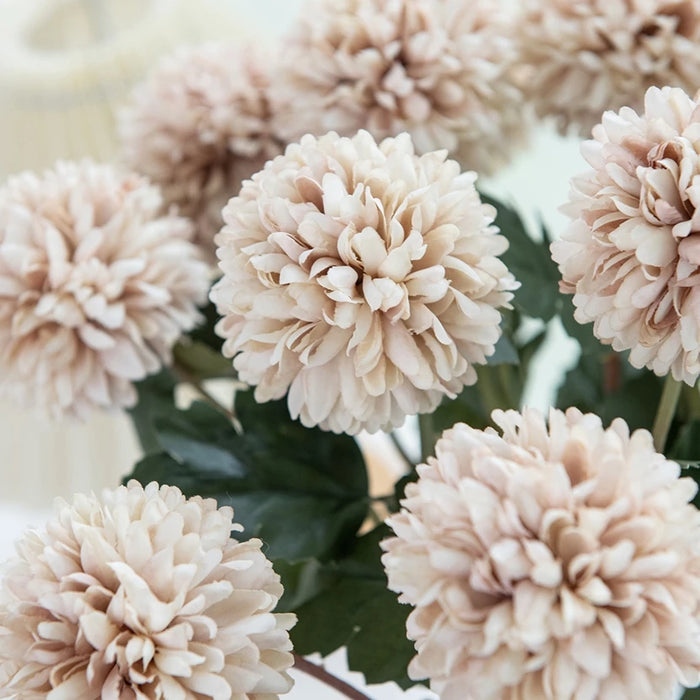 Artificial Flowers Silk Ball Chrysanthemum Wedding Bridal Bouquet Home Table Windowsill Festival Room Decor DIY Gift Photo Props