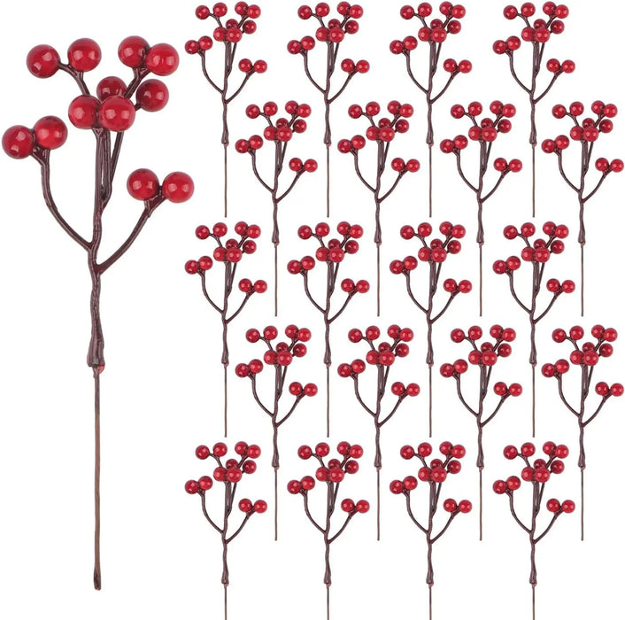 Artificialplant Holly Little Red Fruit New Year Christmas Home livingroom Wedding diy gift Decor Flower Shooting Prop decoration