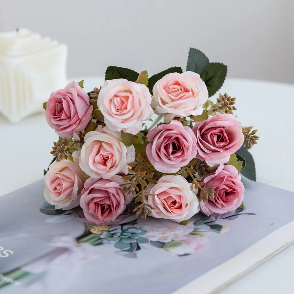 1Pc Silk Artificial Flowers Carnation Rose Wedding Bridal Bouquet Home Festival Outdoor Garden Arch Wall Diy Gift Box Decoration