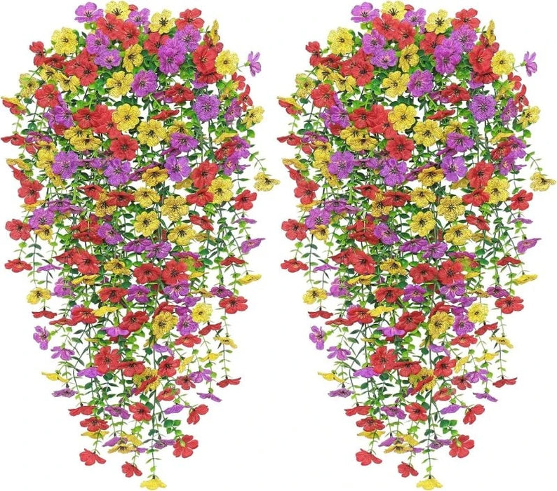 Artificial Flowers Rattan Morning Glories Vines Outdoor Wedding Wreath Bridal Arch Home Room Yard Festival Decor DiyGarden Party