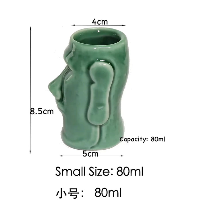1PCS  Ceramic Tiki Mugs Art Crafts Creative Hawaii Mugs Easter Island Tiki Mug 650ml
