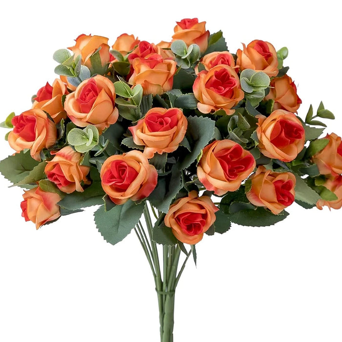 Artificial Flowers Home Room Decoration Outdoor Garden Festival Eucalyptus Wreath Fake Plants Wedding Party Silk Roses Bouquet