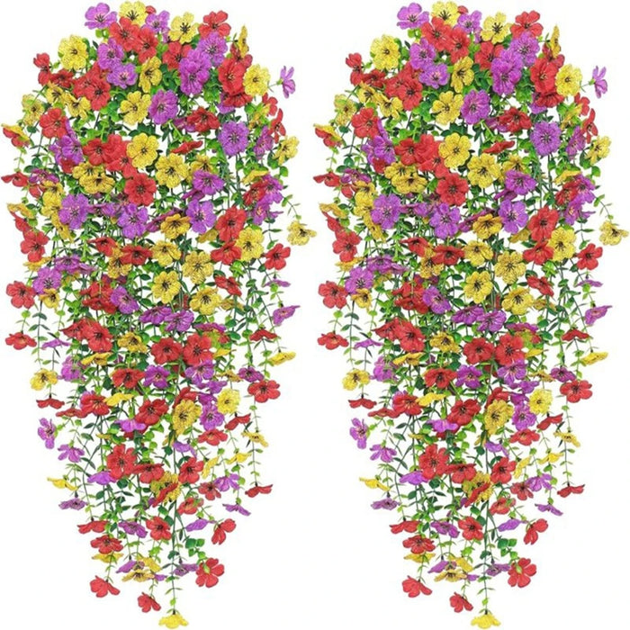 Artificial Flowers Rattan Morning Glories Vines Outdoor Wedding Wreath Bridal Arch Home Room Yard Festival Decor DiyGarden Party