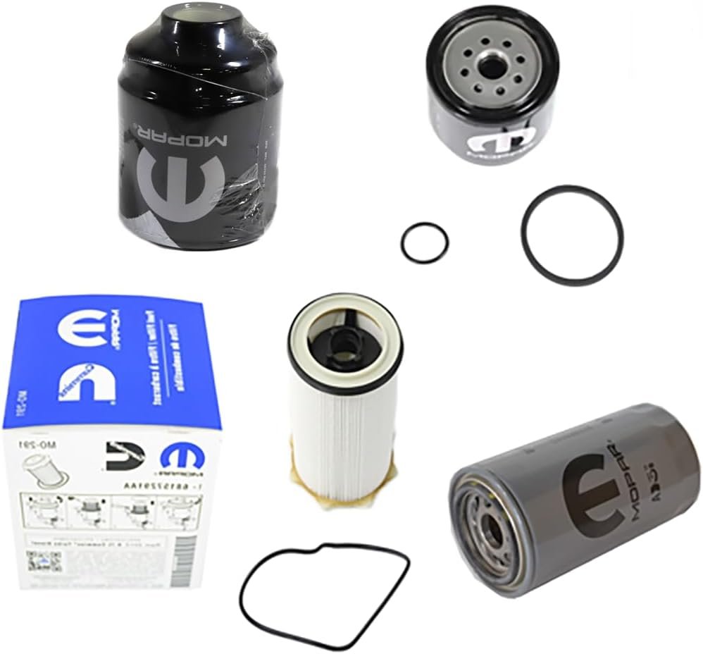 Mopar Genuine OEM Filters Bundle, Dodge Ram 6.7L Cummins Diesel Filter set; Fuel/Water Separator Filter Kit, Fuel Filter & Engine Oil Filter. Fits 2013-2019 Ram 2500 and 3500