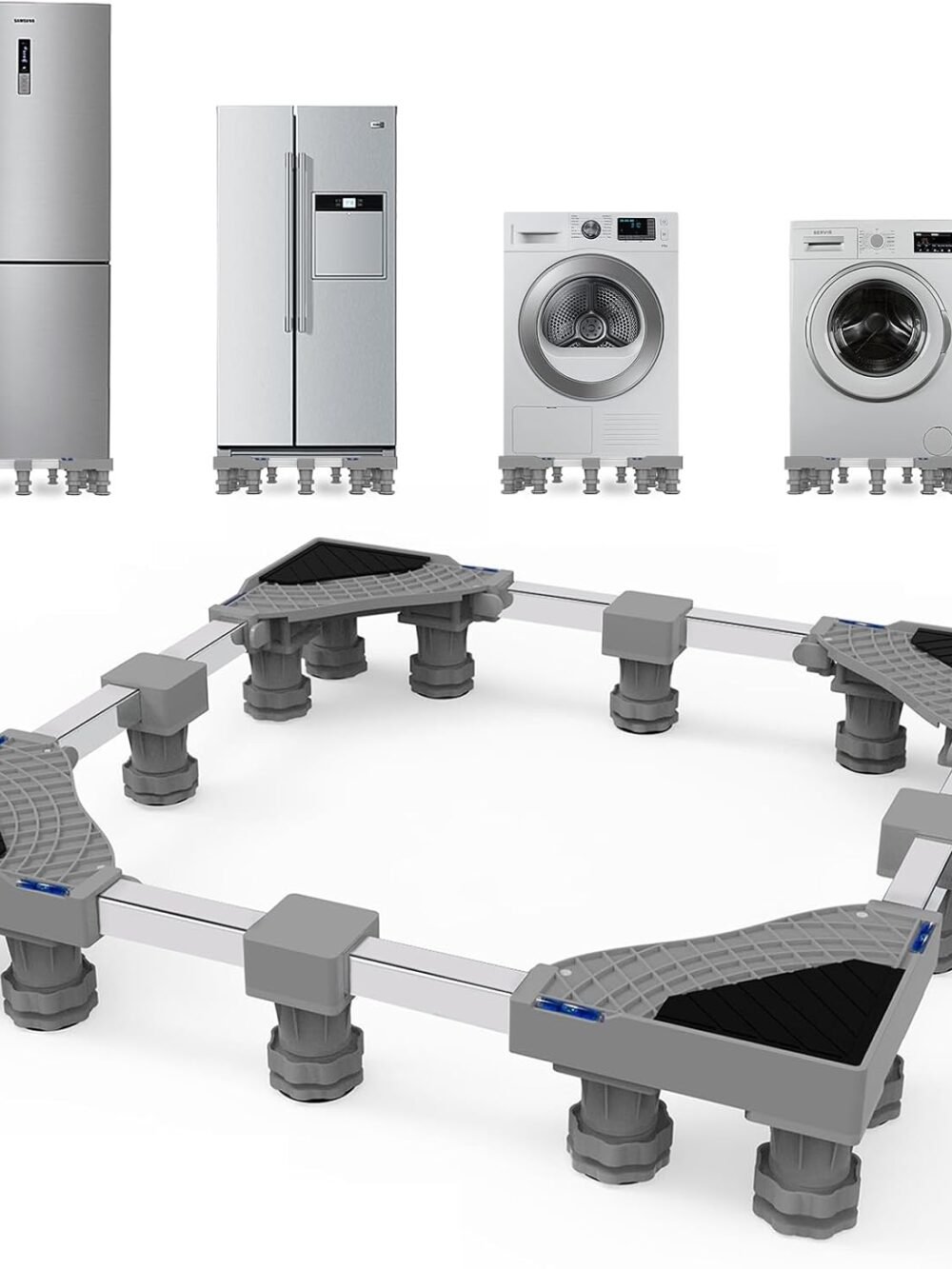 Adjustable 29" Universal Pedestal Stand – Multi-Functional Base for Washer, Dryer & Mini Fridge, 16 Strong Feet