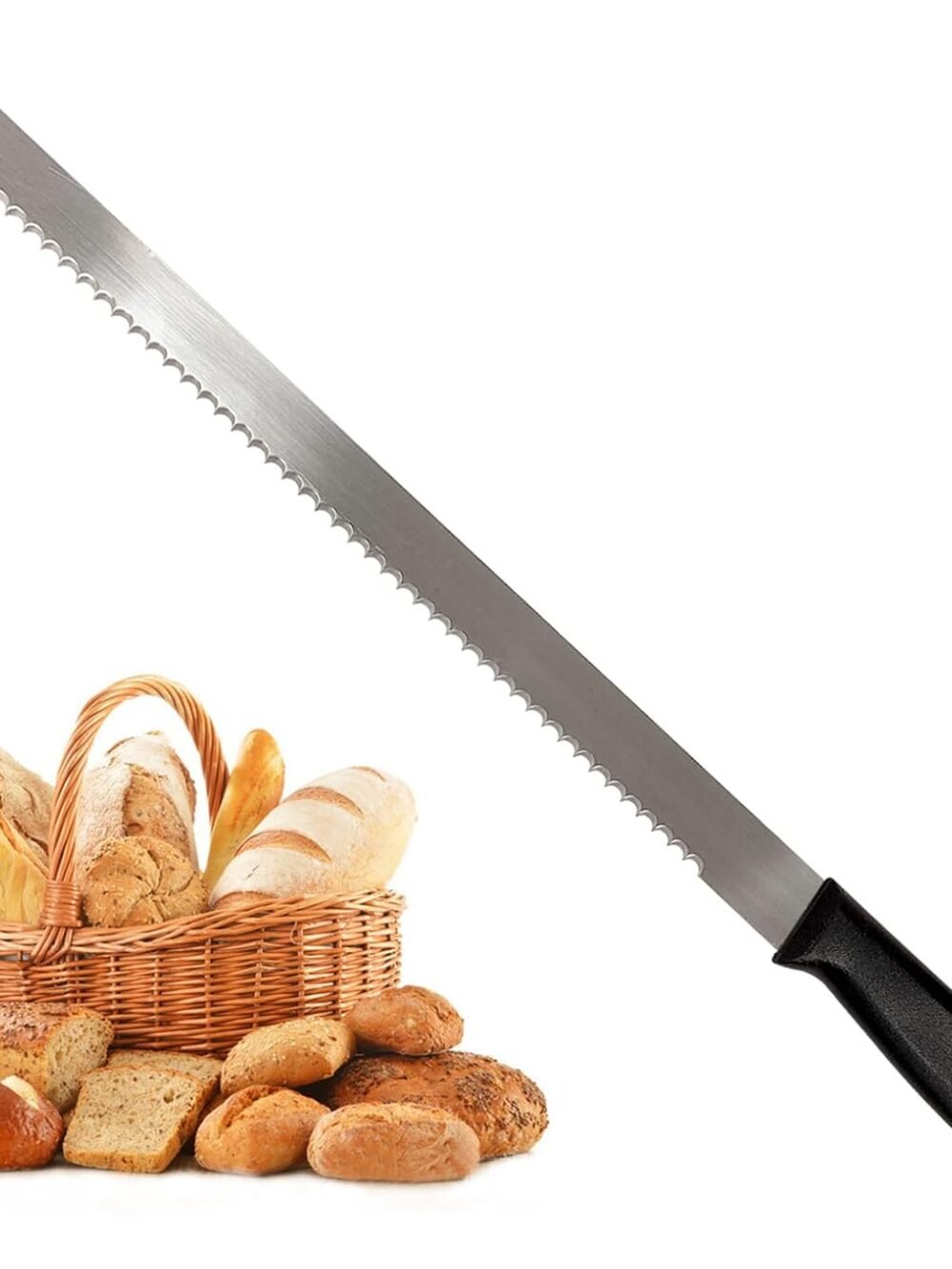 Kiss Core 18.1-inch Long Serrated Bread Knife for Homemade Bread | Stainless Steel Loaf Cutter for Sourdough Cakes Sandwiches