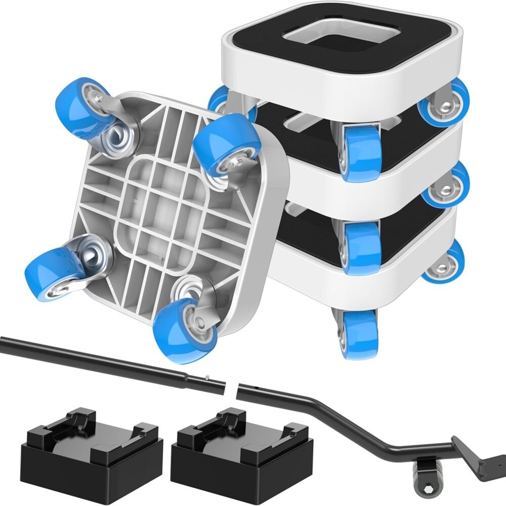 Heavy Duty Furniture Movers with Wheels – 360° Rotatable Furniture Dolly & Lift Tool Set, Moves Sofas & Beds up to 750lb