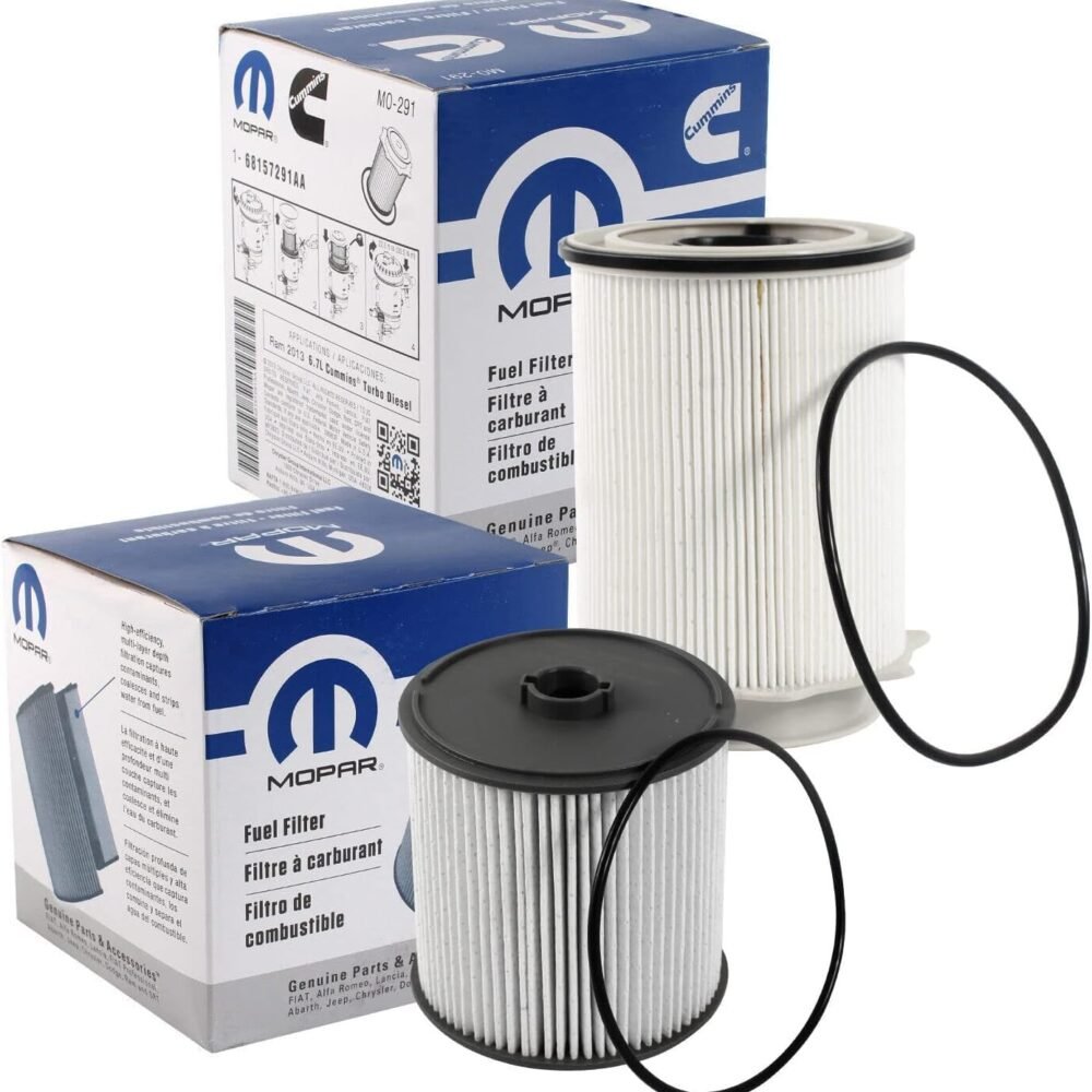 Fuel Filters 68157291AA and 68436631AA for a 2019-2024 Ram Truck 6.7L Cummins Diesel