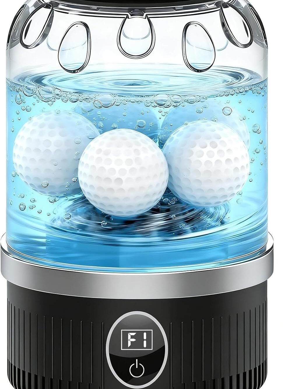 Electric Golf Ball Cleaner: Deep Cleans Grass & Dirt from 5 Balls at Once | Automatic Golf Ball Washer Saves Effort & Time - Rechargeable Golf Ball Cleaner Machine for Golfer Men Women